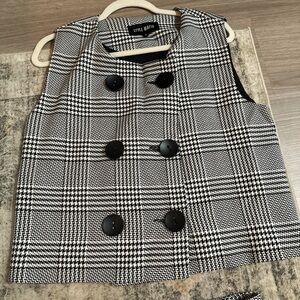 Style Mafia Monochrome Houndstooth oversized Vest
